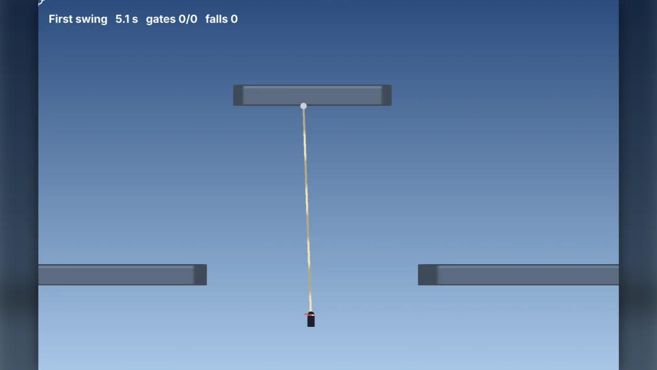 Swinging rope: a screenshot of its demo