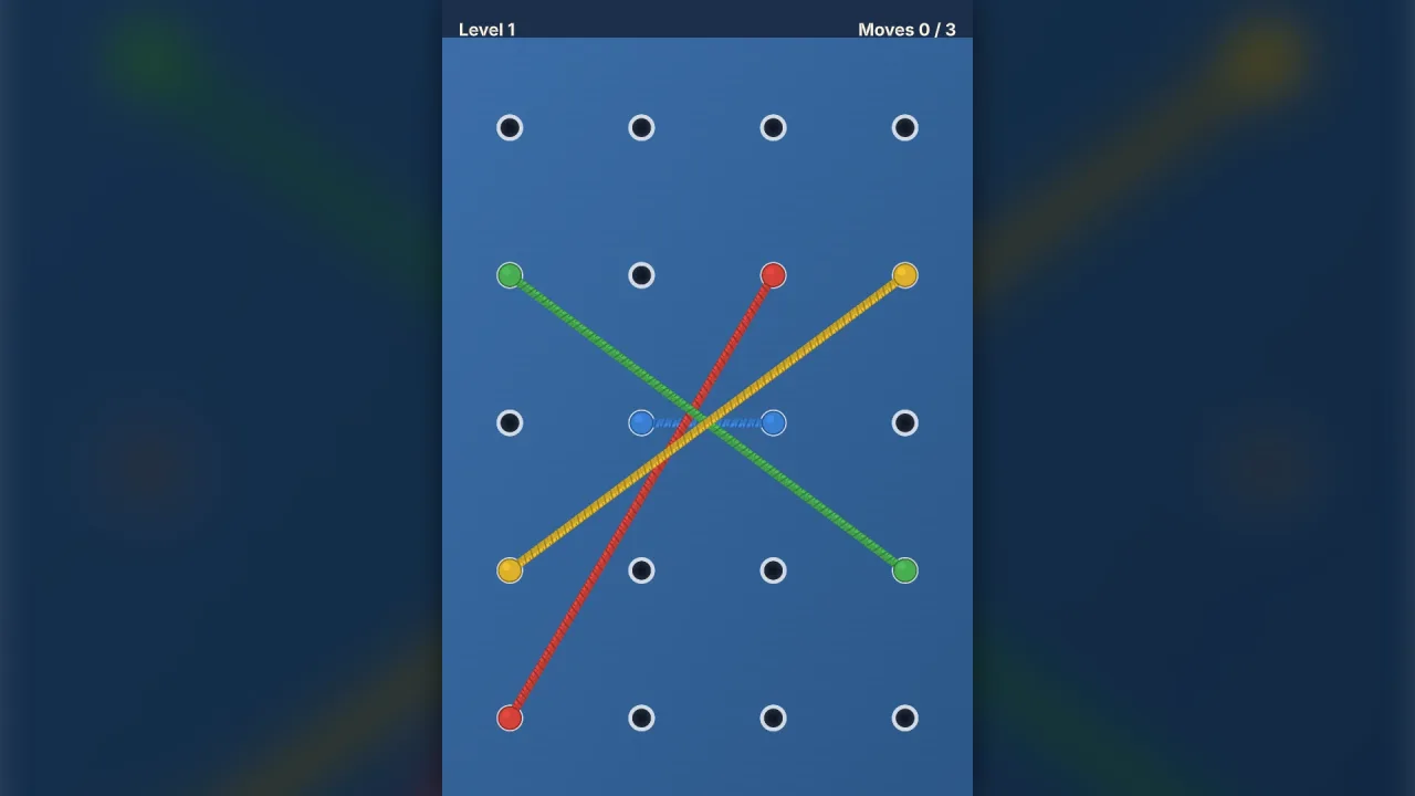 Rope untangle rules: a screenshot of its demo