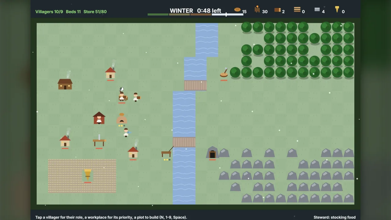 Settlement survival: a screenshot of its demo