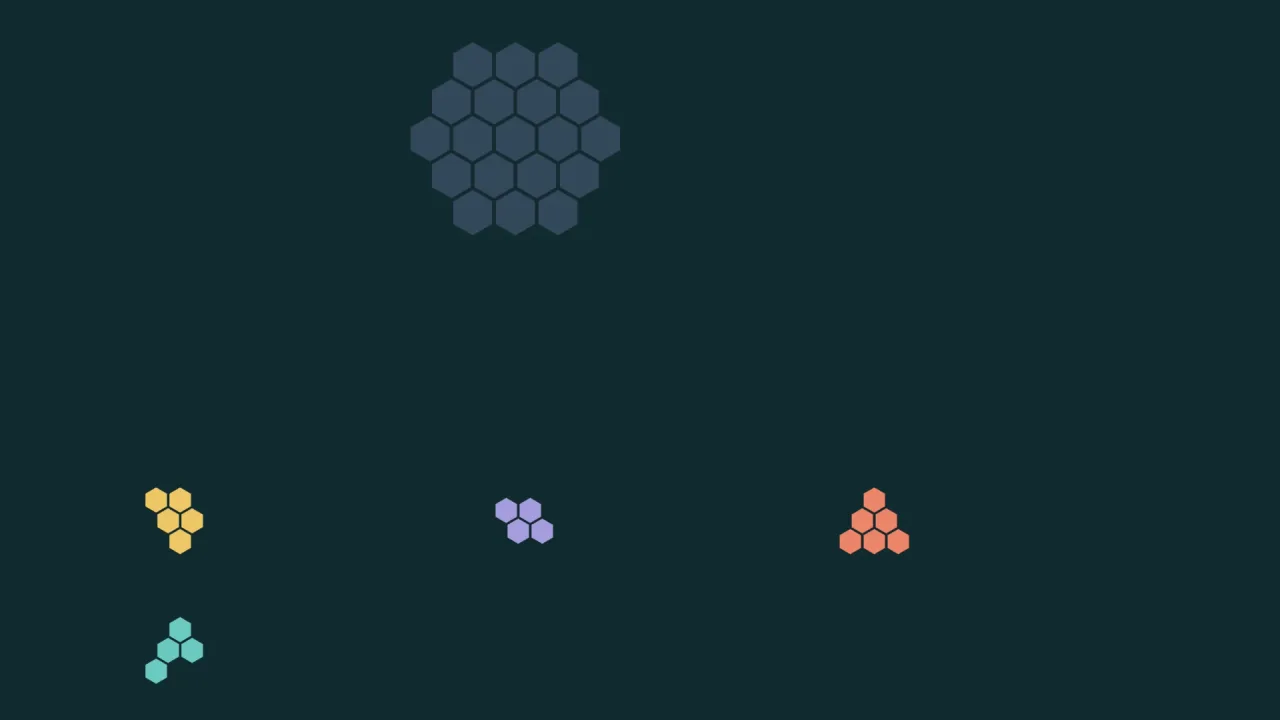 Shape packing puzzles: a screenshot of its demo