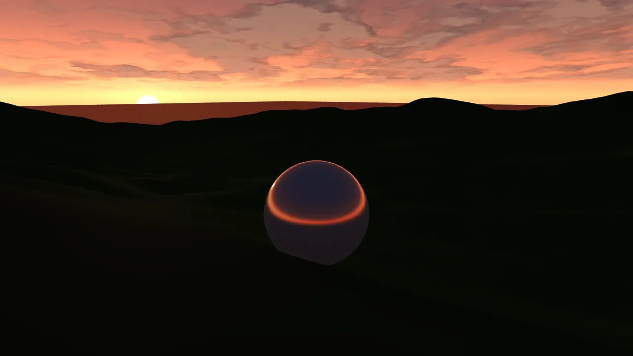 3D Sky and Day Cycle: a screenshot of its demo