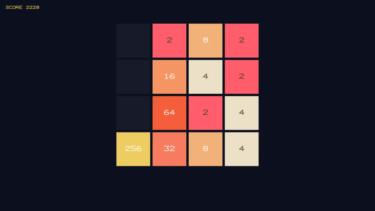 Slide-merge puzzles: a screenshot of its demo
