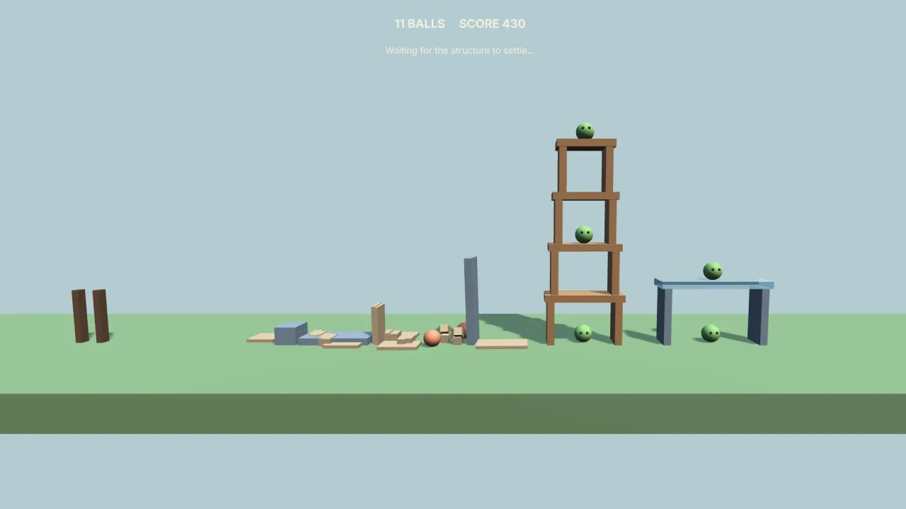 Slingshot siege: a screenshot of its demo