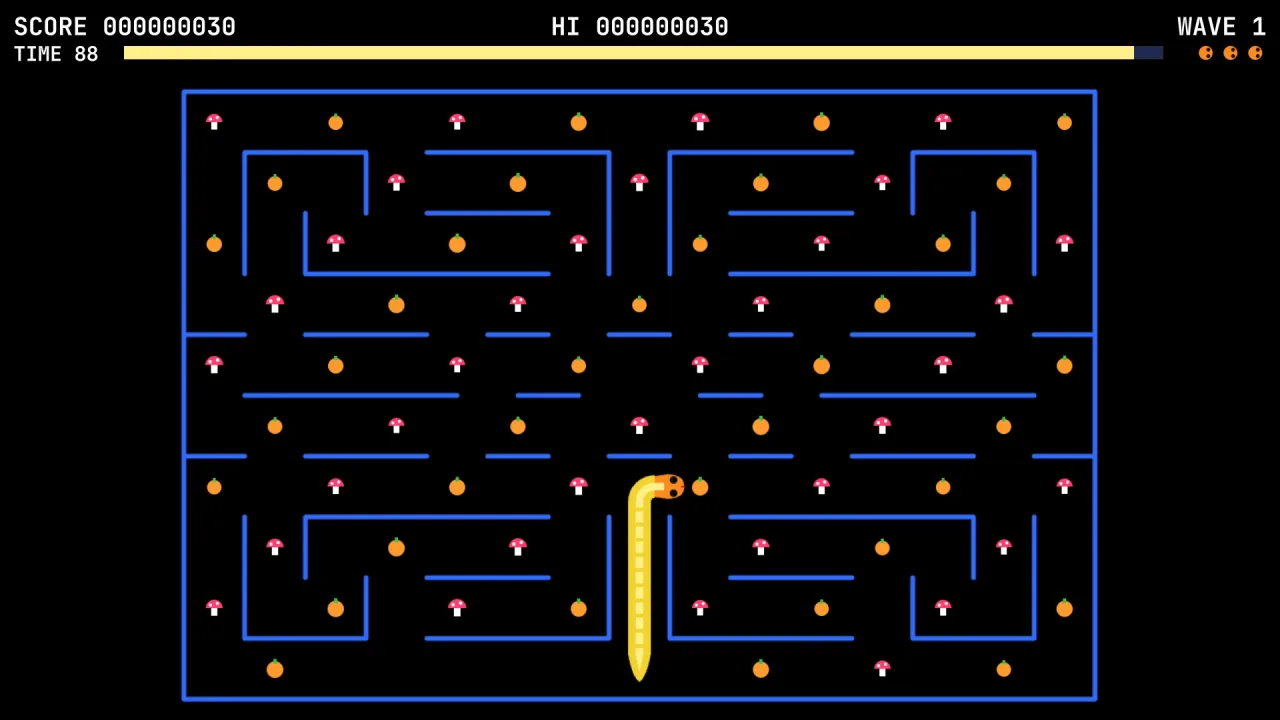 Snake and maze-snake rules: a screenshot of its demo