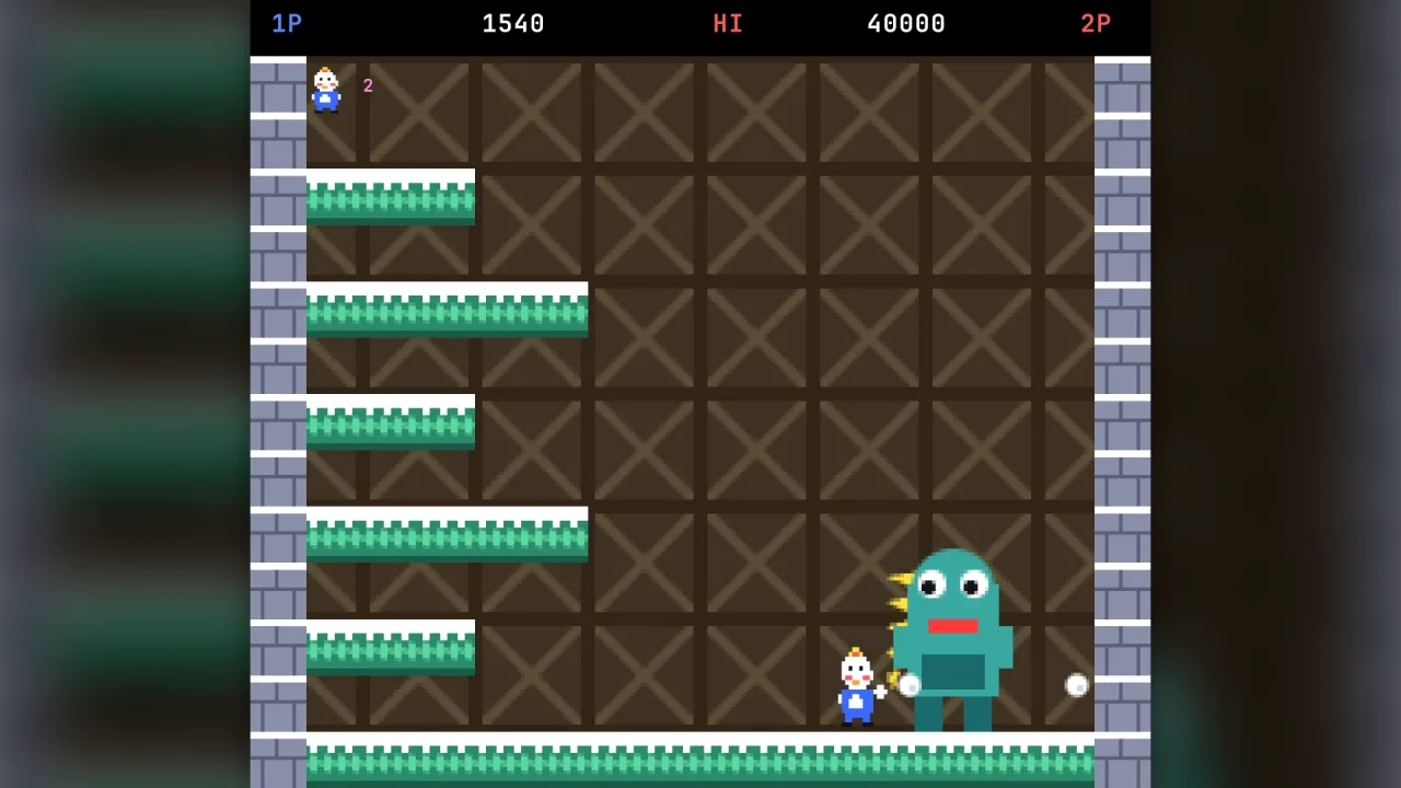 Snow-capture tower floors: a screenshot of its demo