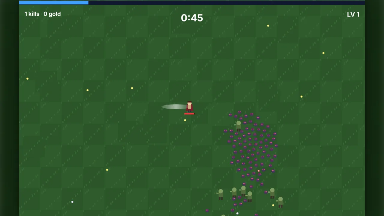 Auto-fire horde survival: a screenshot of its demo
