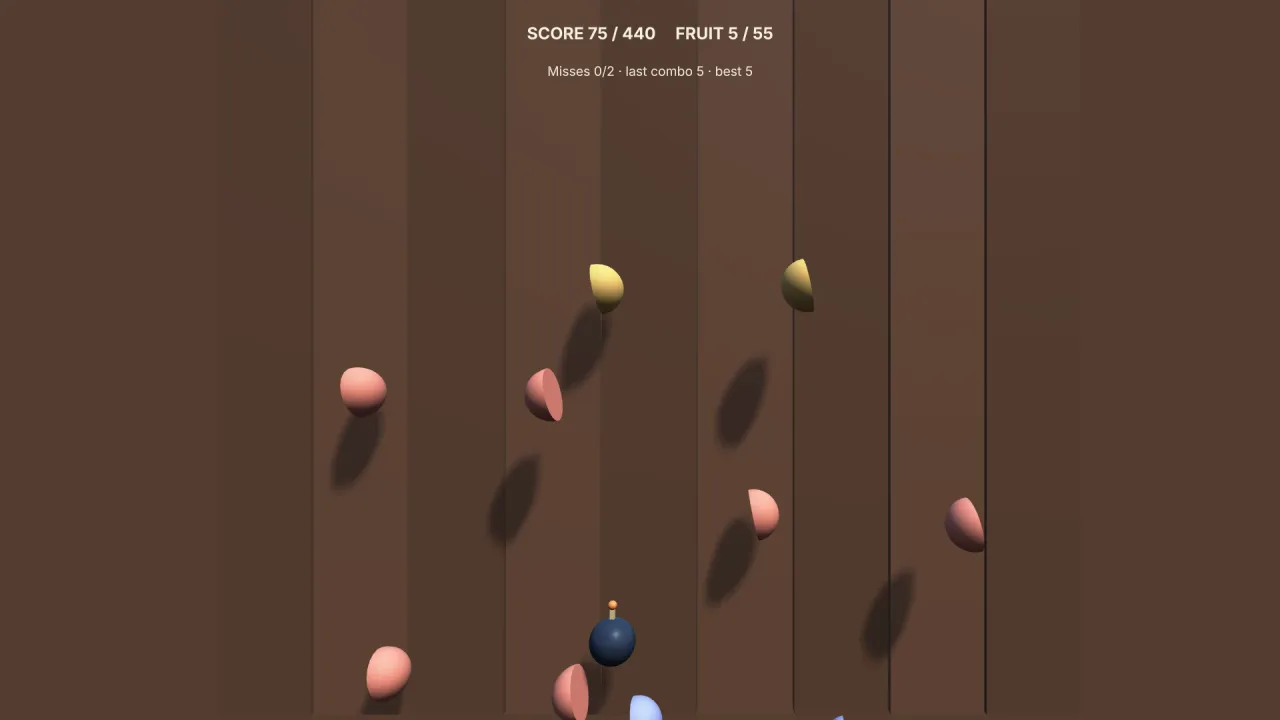 Swipe cut: a screenshot of its demo