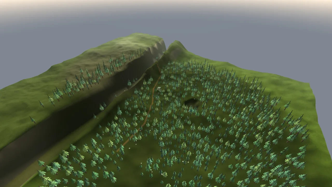 3D Terrain: a screenshot of its demo