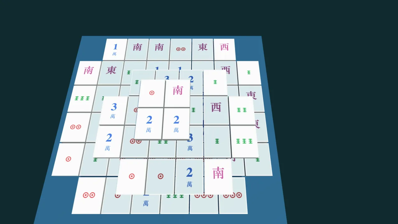 Layered tile matching: a screenshot of its demo