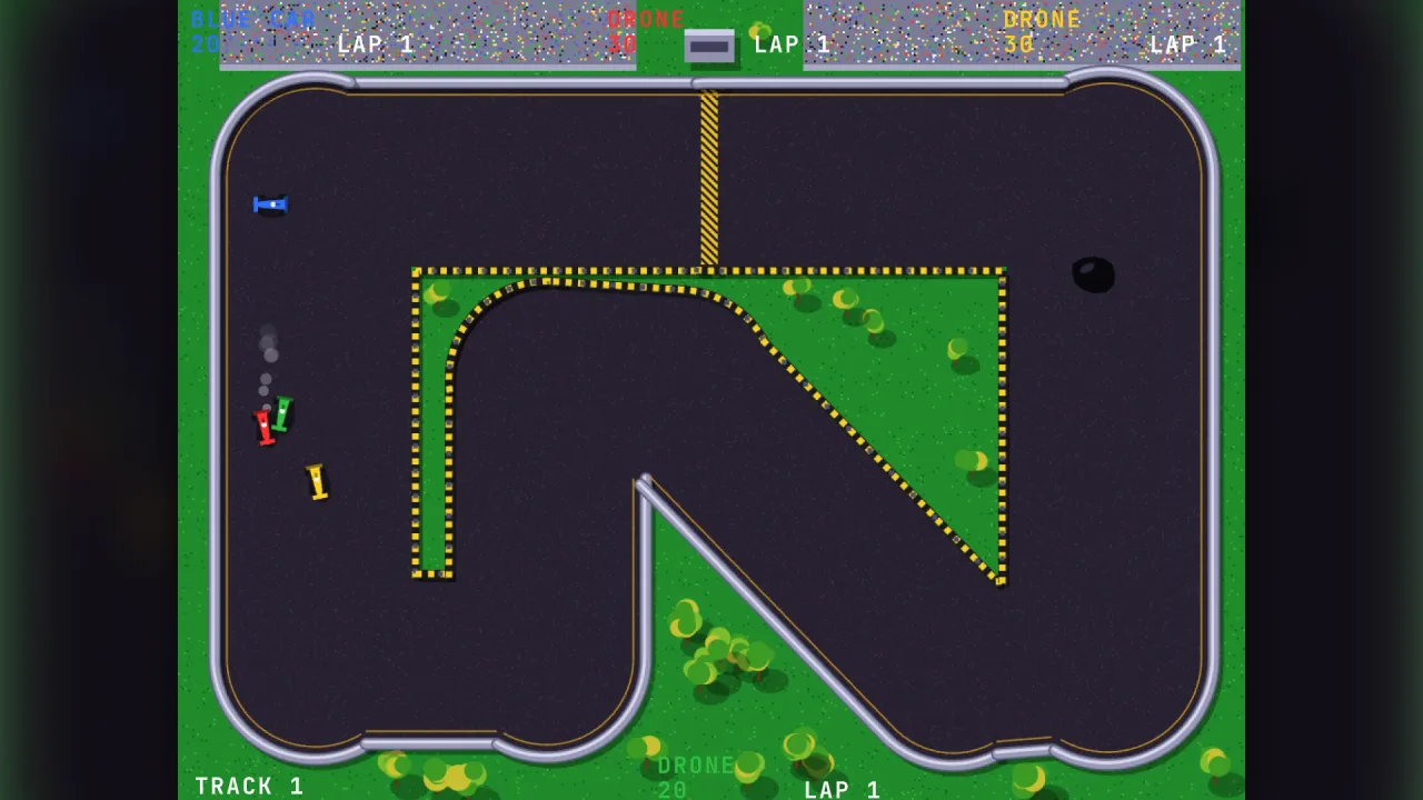 Track racer: a screenshot of its demo