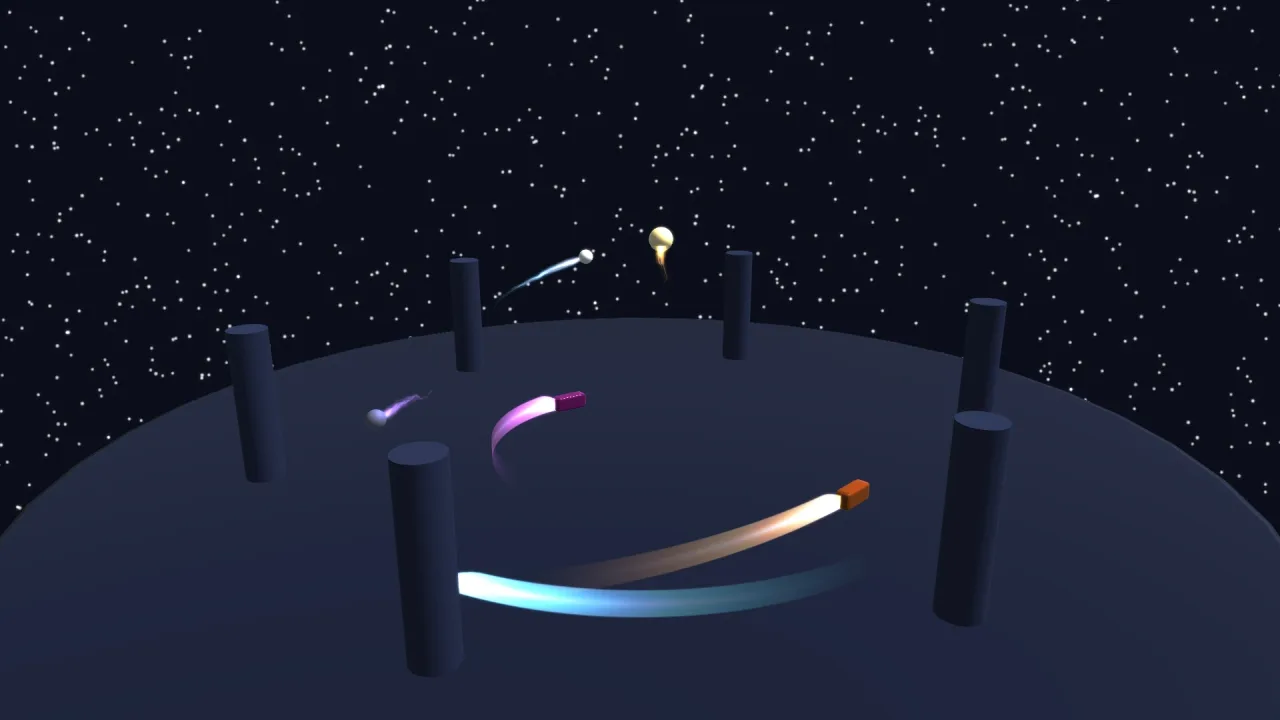 3D Trail Ribbons: a screenshot of its demo