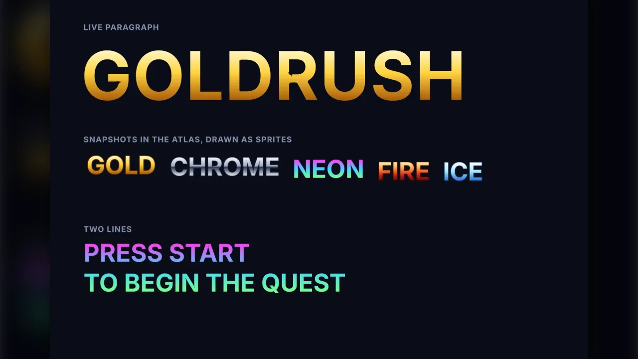 Typography: a screenshot of its demo