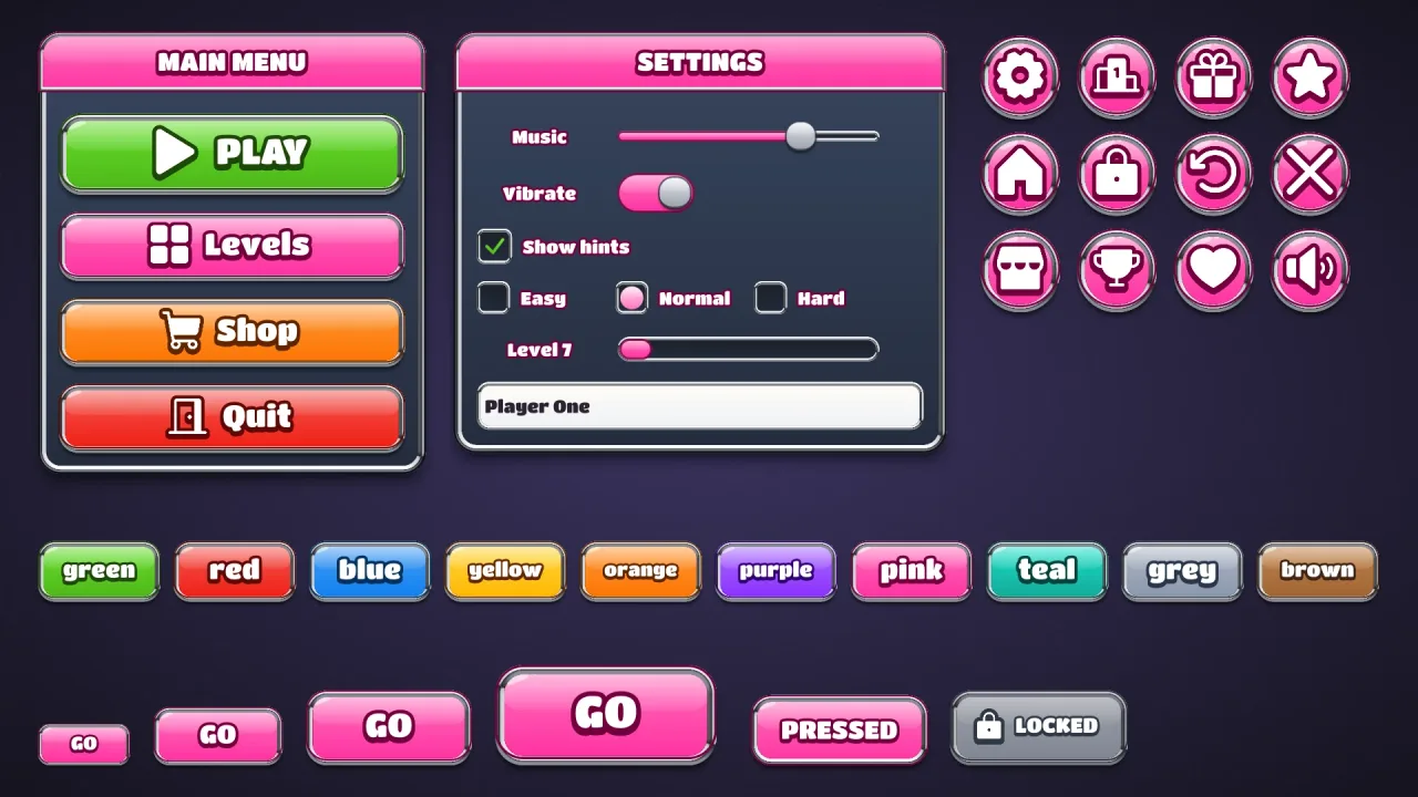 Bezel UI skin: a screenshot of its demo