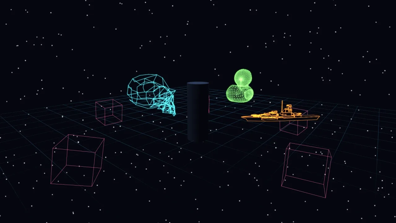 Wireframe Lines: a screenshot of its demo