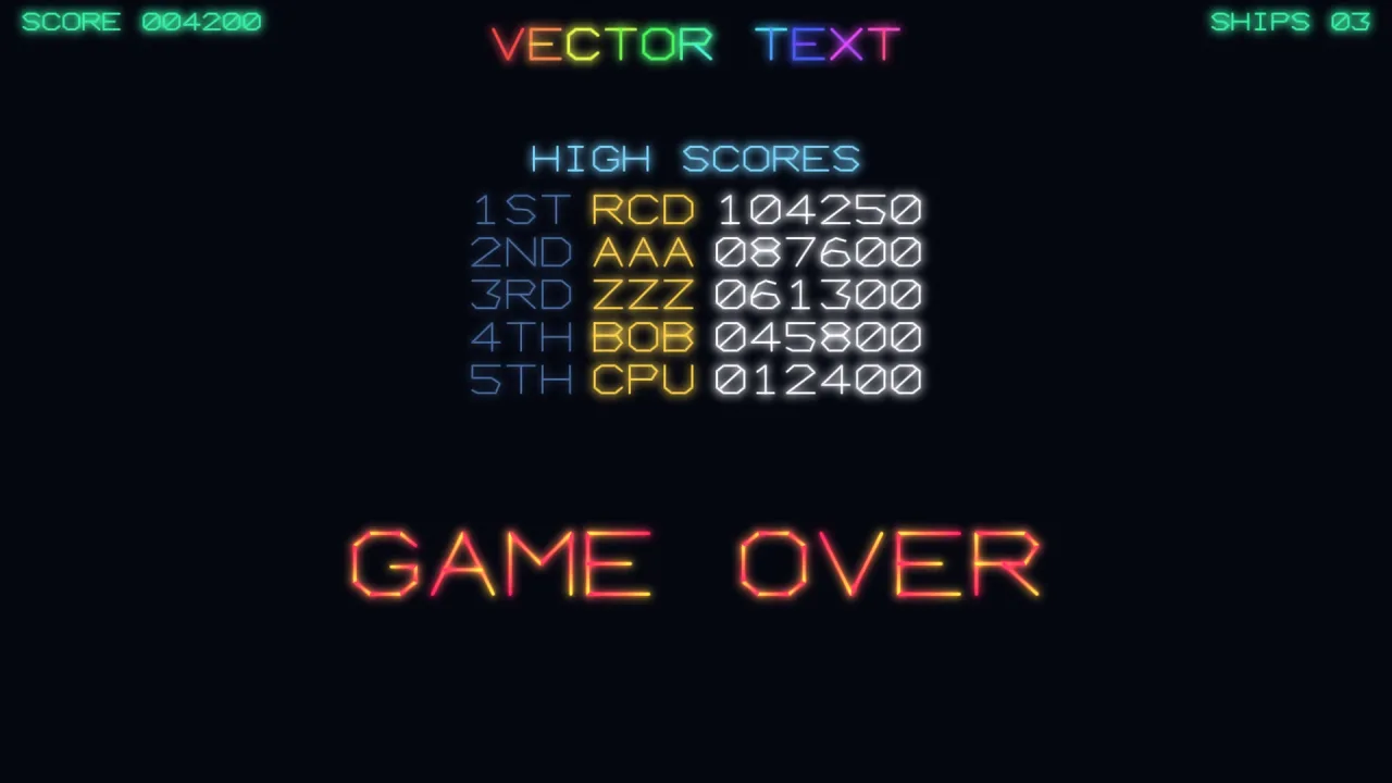 Vector Font: a screenshot of its demo