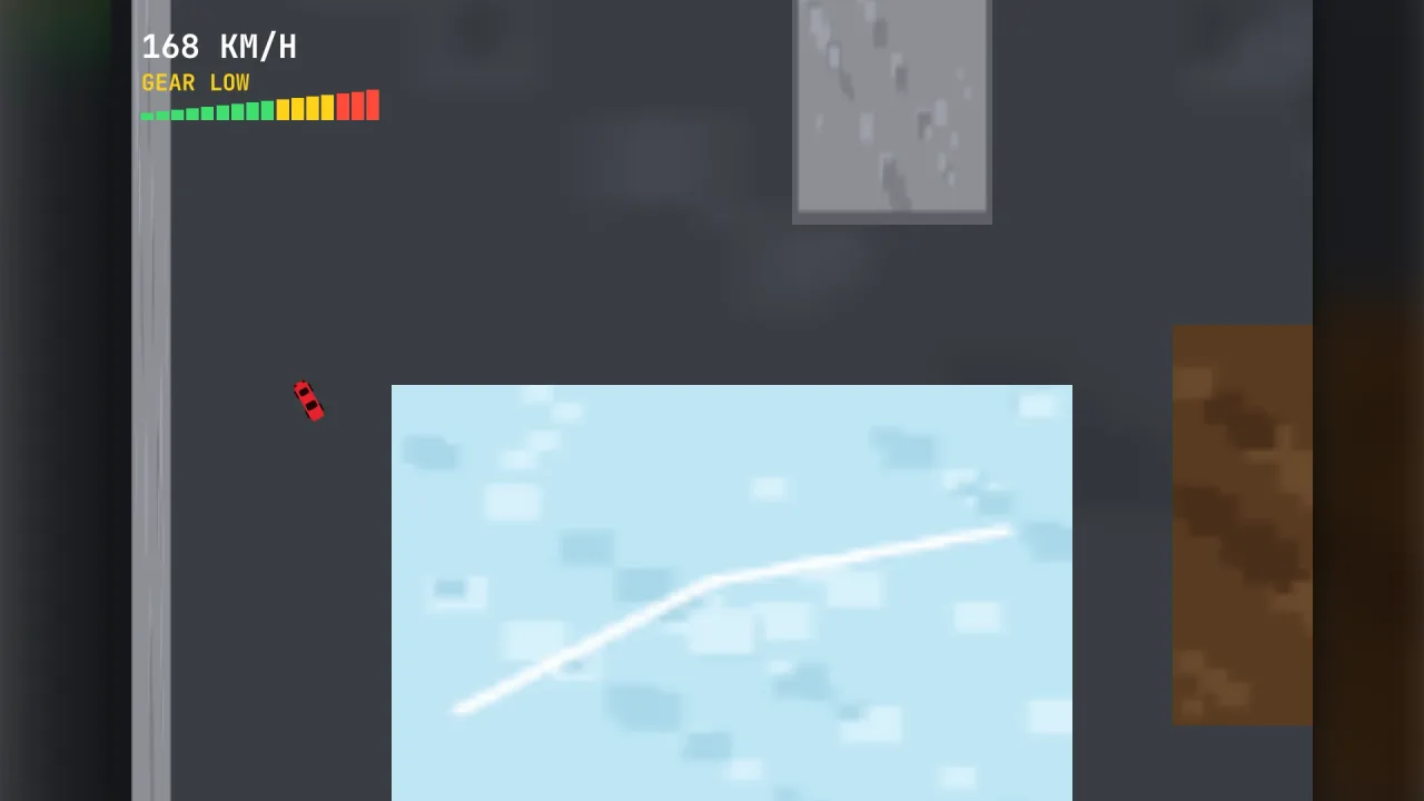 Vehicle handling: a screenshot of its demo