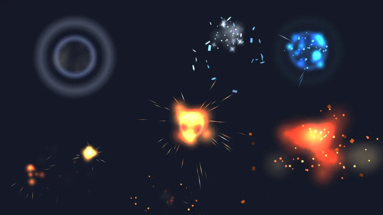 Explosions: a screenshot of its demo