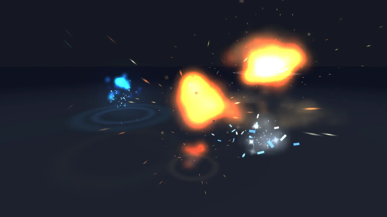 3D Explosion Effects: a screenshot of its demo