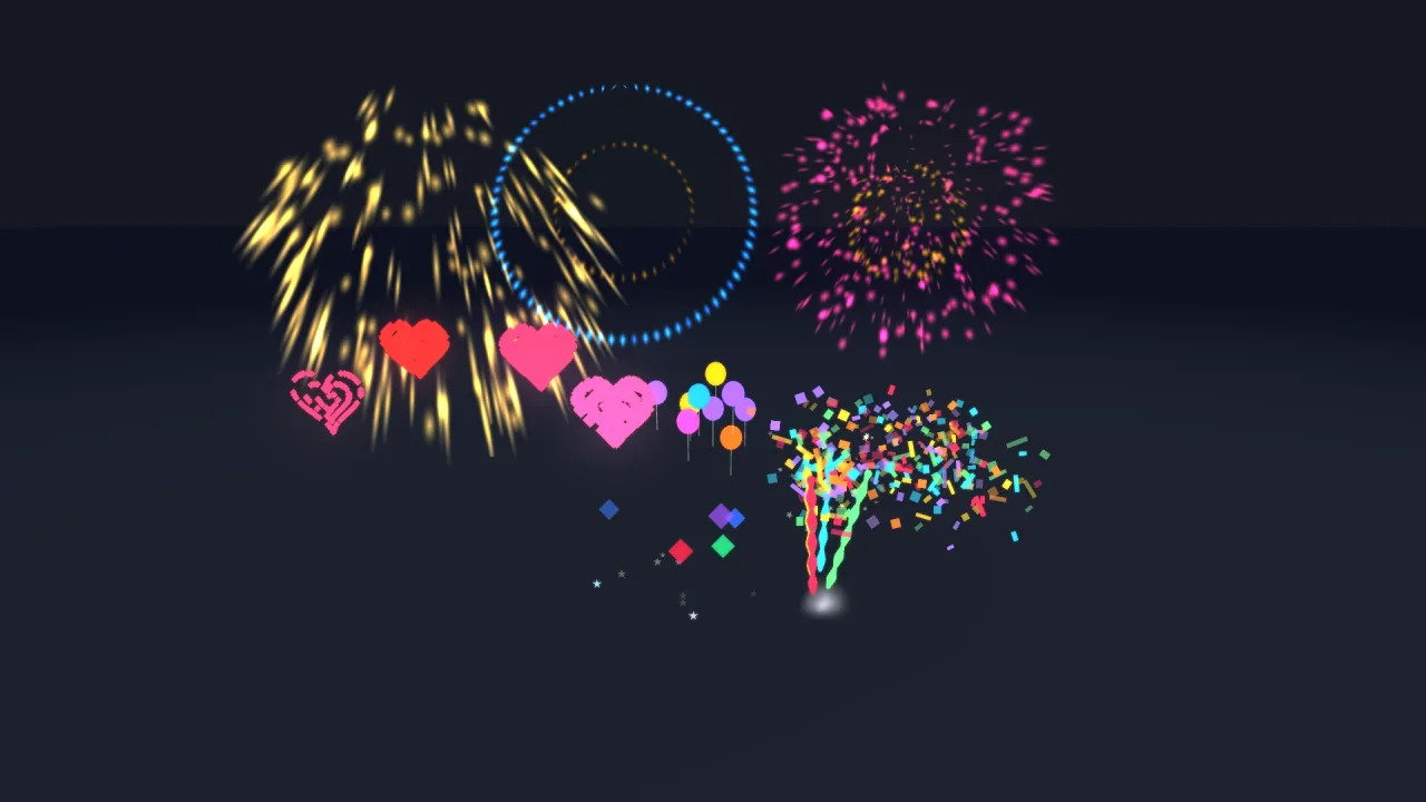 3D Party Effects: a screenshot of its demo