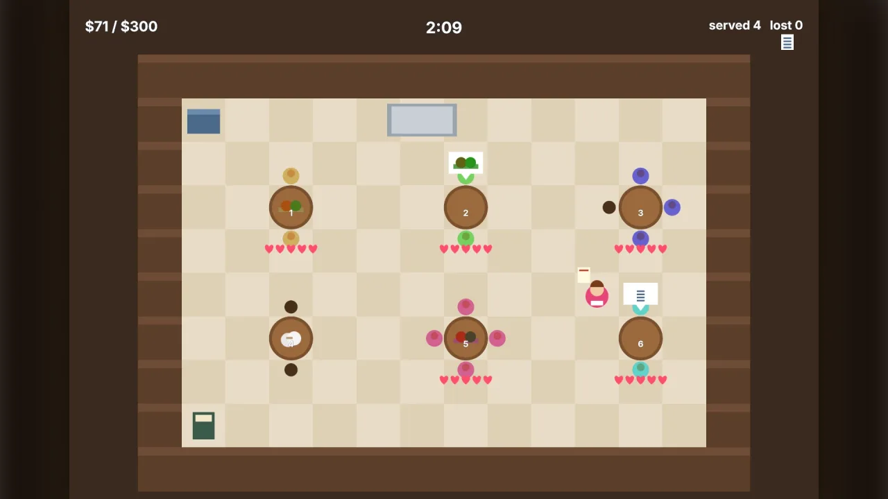 Table-service floor: a screenshot of its demo